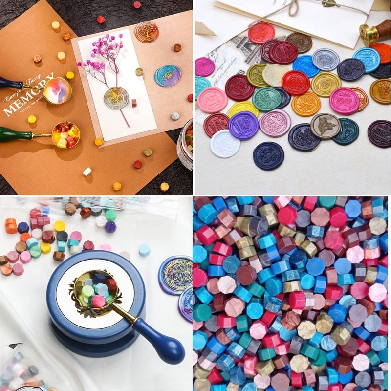 Atopbb 300Pcs Silver Sealing Wax Beads, Vintage Wax Seal Beads for WaxSeal Stamp, Great for Embellishment of Wedding Invitation, Envelope, Gift Wrapping, Wine Package (Silver) - Image 4